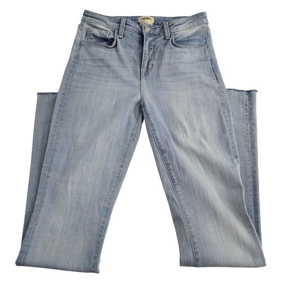 L'AGENCE Ruth High Rise Straight Crop Light Wash Denim Jeans Womens Size 28 - Picture 1 of 10